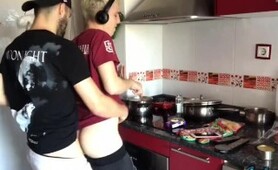My boyfriend fucks me in the kitchen
